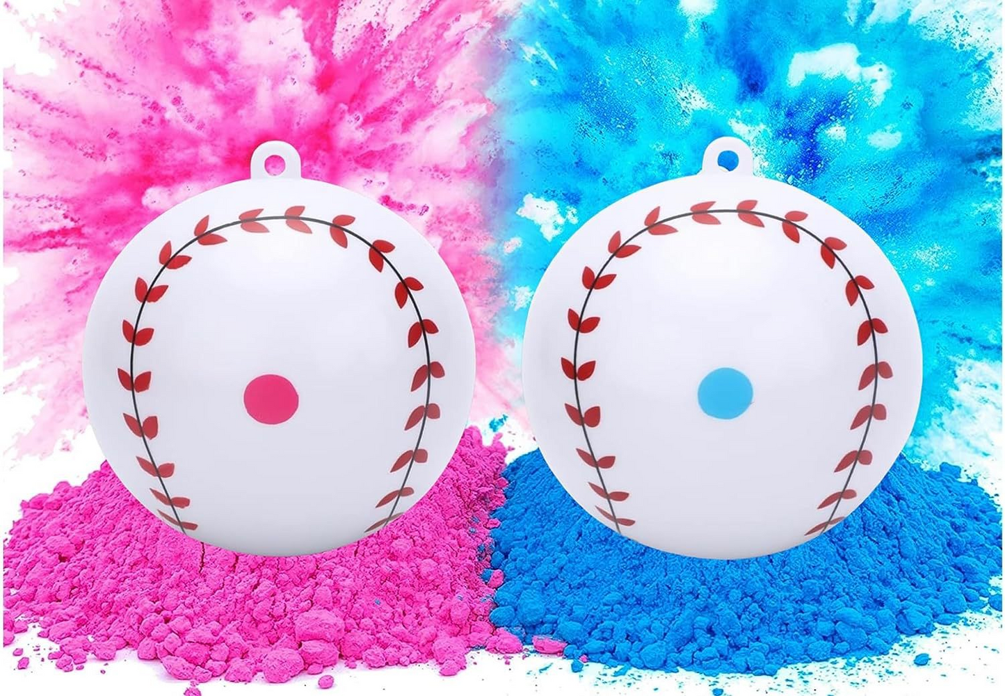 Gender Reveal Corn Powder Filled Baseballs Set
