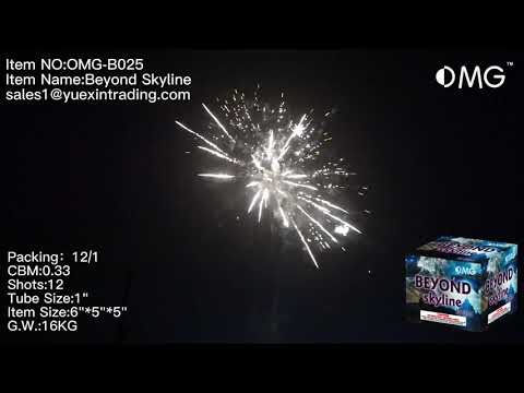 OMG-B025 12 shot Beyond Skyline 200 Grams Cakes Fireworks