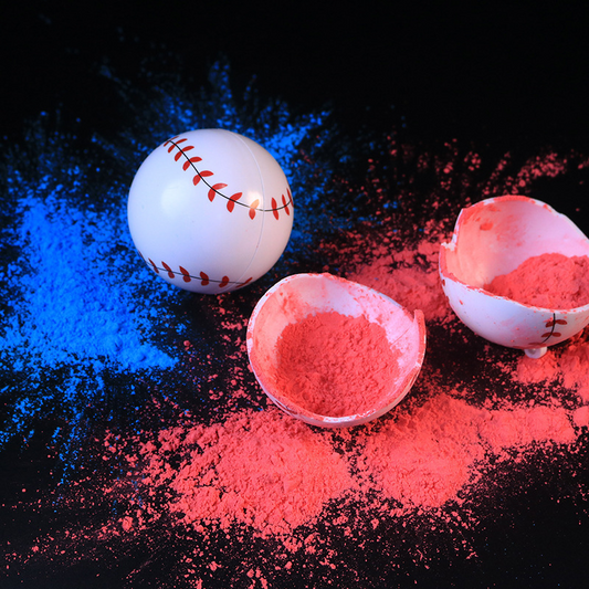 Gender Reveal Corn Powder Filled Baseballs Set