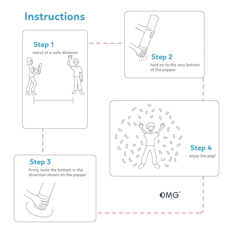 Biodegradable Gender Reveal Confetti Cannon - Corn Powder & Rice Paper Inside