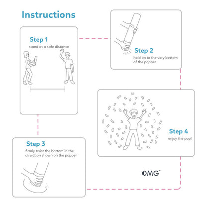 Biodegradable Gender Reveal Confetti Cannon - Corn Powder & Rice Paper Inside