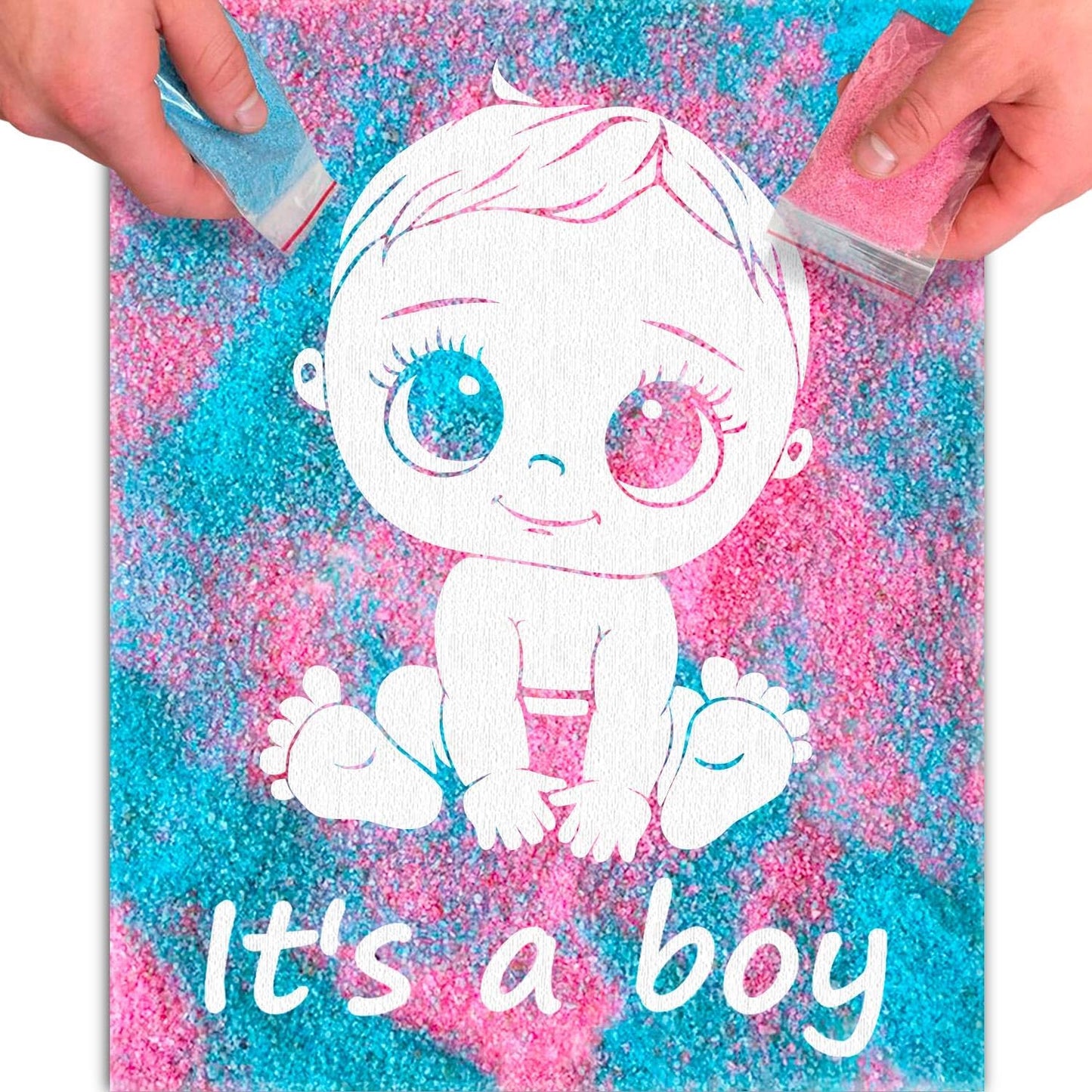 Gender Reveal Exposuring Art Canvas Kit 7.9x9.8 inch