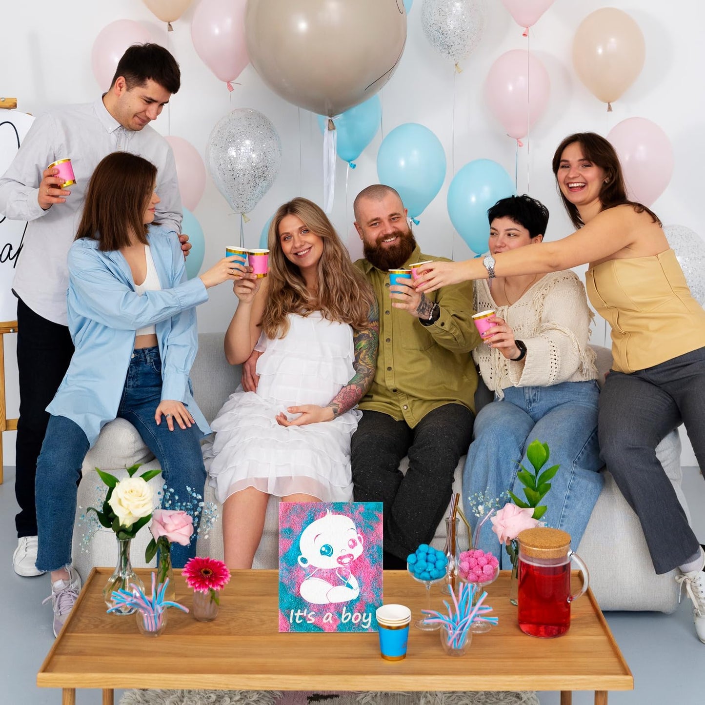 Gender Reveal Exposuring Art Canvas Kit 7.9x9.8 inch