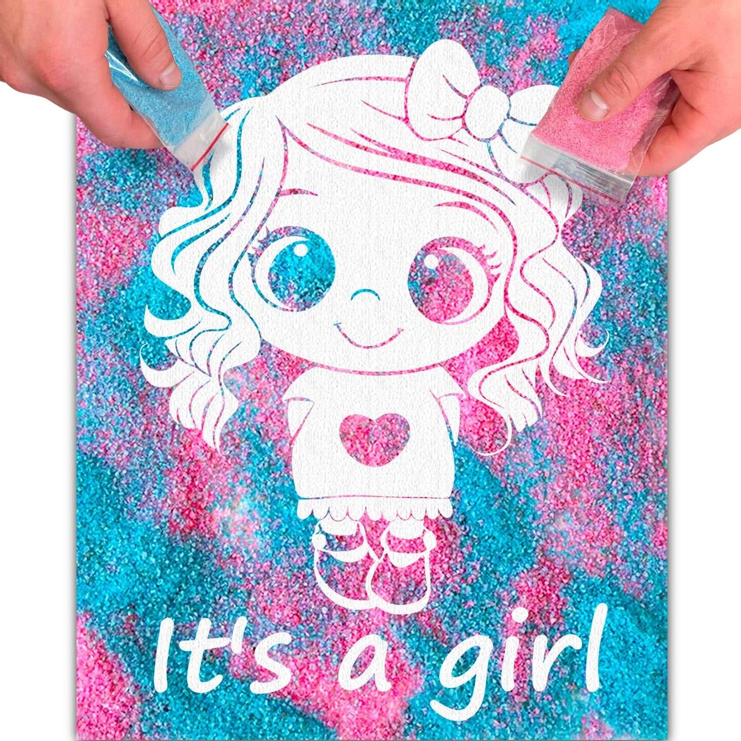 Gender Reveal Exposuring Art Canvas Kit 7.9x9.8 inch