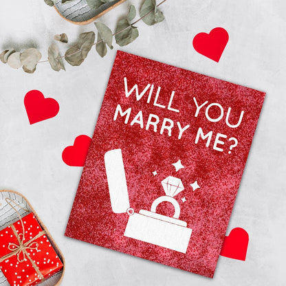 Surprise Engagement Proposal Sign Magic Canvas Art Will You Marry Me 7.9x9.8 inch
