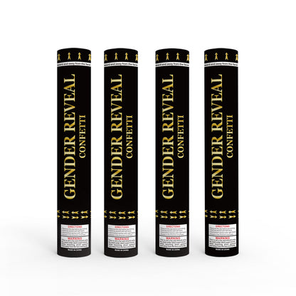 Gender Reveal Confetti Cannon with Gold Foil Design (Eco-Friendly, Corn Powder & Rice Paper Filling, Customizable)