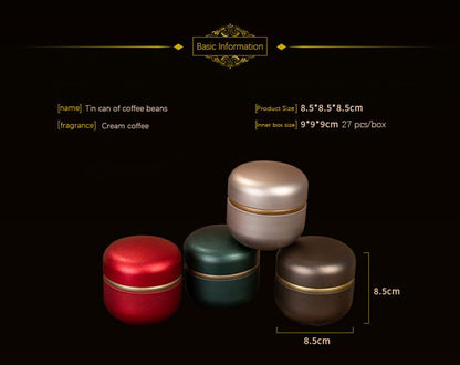 NC0001 Tarro para velas de aromaterapia con forma de grano de café en lata con tapa, regalo romántico, cera de soja con aroma navideño