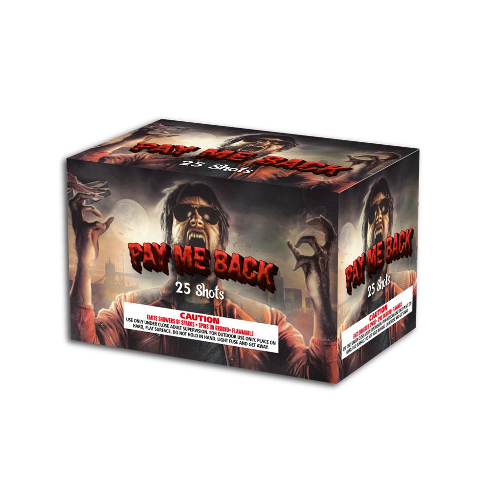 OMG-A020 25 disparos Pay Me Back 500 gramos Pasteles Fuegos artificiales