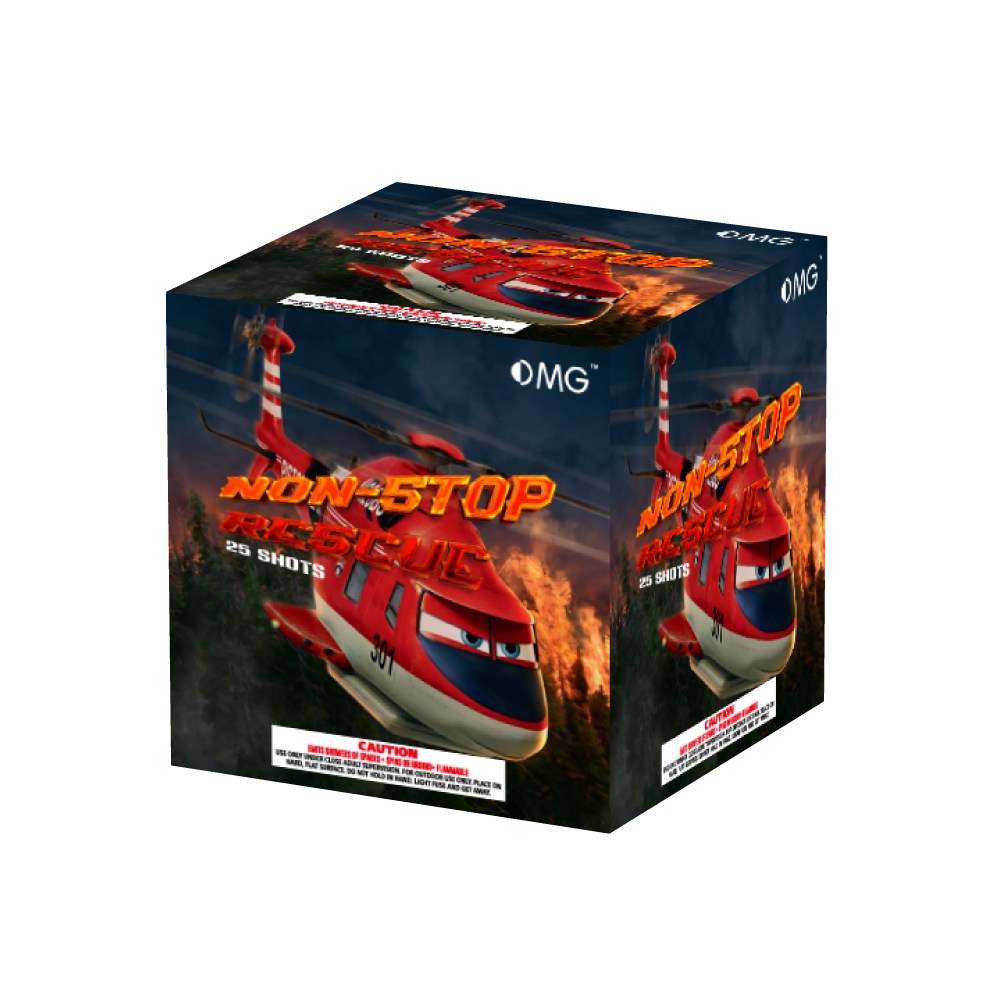 OMG-B021 25 shot Non-strop Rescue 200 Grams Cakes Fireworks
