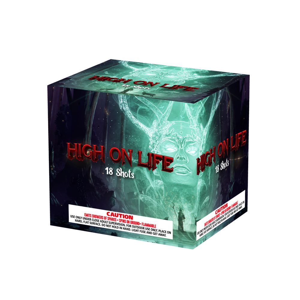 OMG-A024 18 disparos High On Life 500 gramos Pasteles Fuegos artificiales