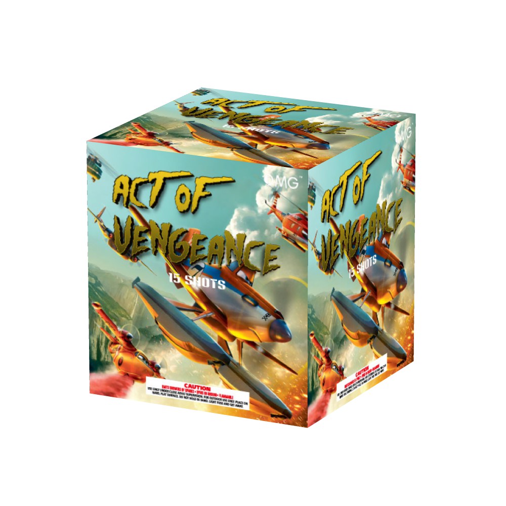 OMG-B026 15 shot Act of Vengeance 200 Grams Cakes Fireworks