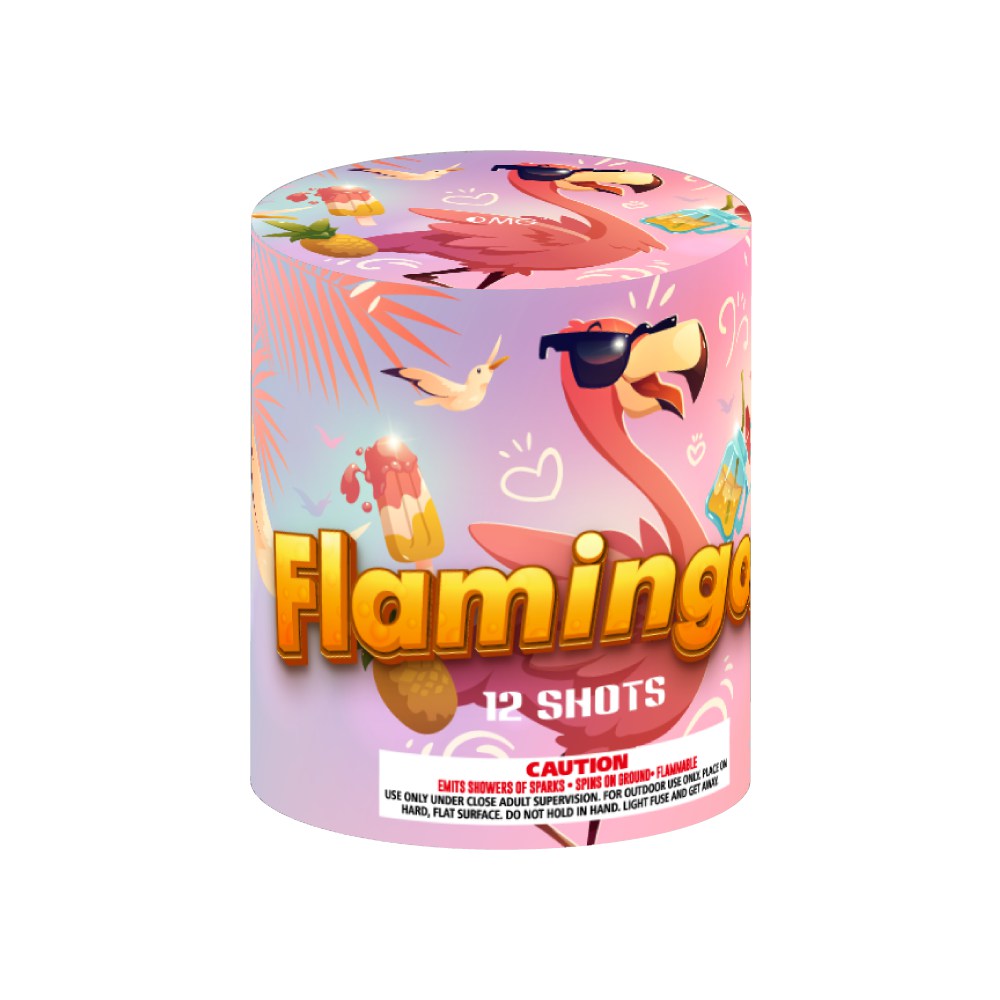 OMG-B009 12 shot Flamingos 200 Grams Cakes Fireworks
