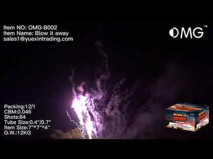 OMG-B002 84 shot Blow It Away 200 Grams Cakes Fireworks