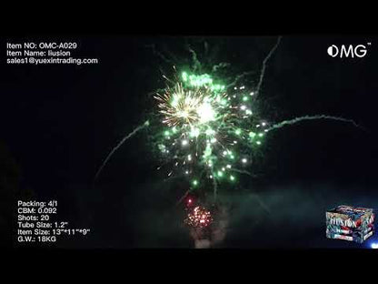 OMG-A029 Iiusion de 20 disparos de 500 gramos para pasteles y fuegos artificiales