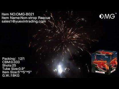 OMG-B021 25 shot Non-strop Rescue 200 Grams Cakes Fireworks