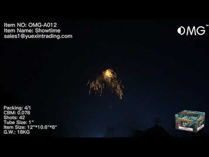 OMG-A012 42 disparos Showtime 500 gramos Pasteles Fuegos artificiales