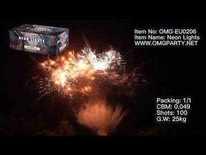 OMG New Design EUO206 100 shots NEON LIGHTS Cakes Fireworks