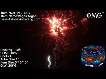 OMG-B027 16 shot Vegas Night 200 Grams Cakes Fireworks
