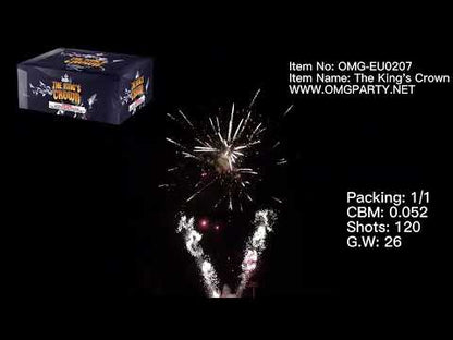 OMG New Design EUO207 120 shots THE KINGS'S CROWN Cakes Fireworks