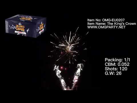 OMG New Design EUO207 120 shots THE KINGS'S CROWN Cakes Fireworks